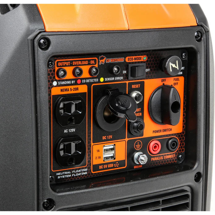 Generador wen 2350 Watts, liviano. Salidas 120v, dc 12V USB. Parallel connect.