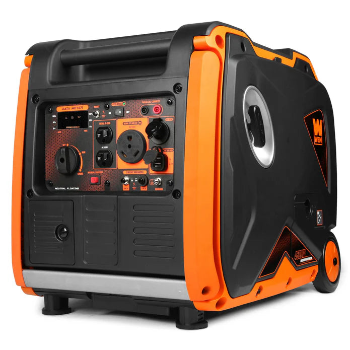 Generador WEN 4500 Watts con mangos y ruedas.
