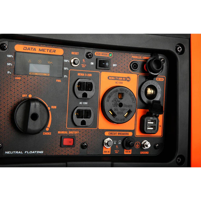 Generador WEN 4500 Watts con mangos y ruedas.