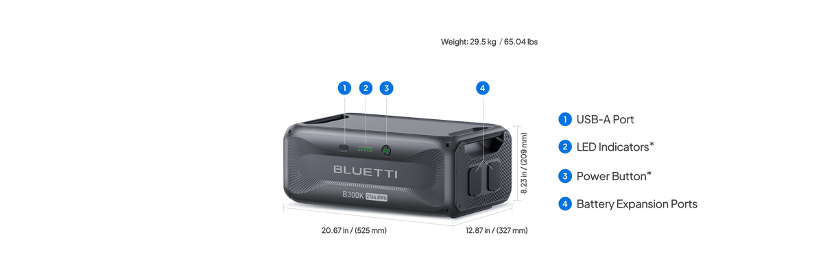 Bluetti 300k 2764.8 Watt Hour, battery expansion