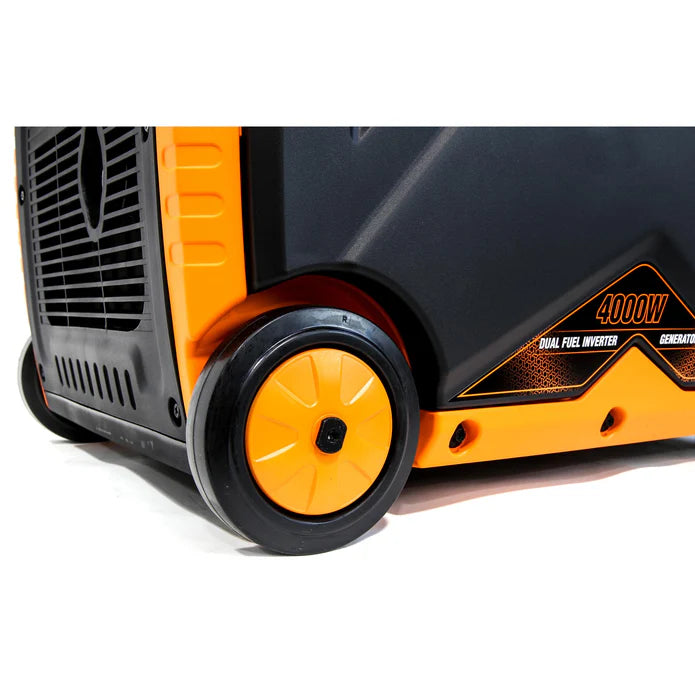 Generador 4000 Watts con mango y ruedas.