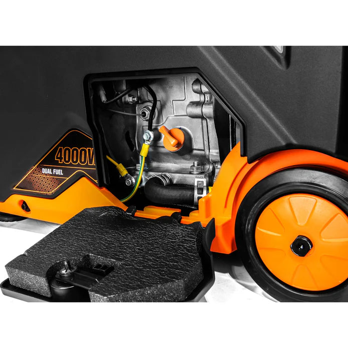 Generador 4000 Watts con mango y ruedas.