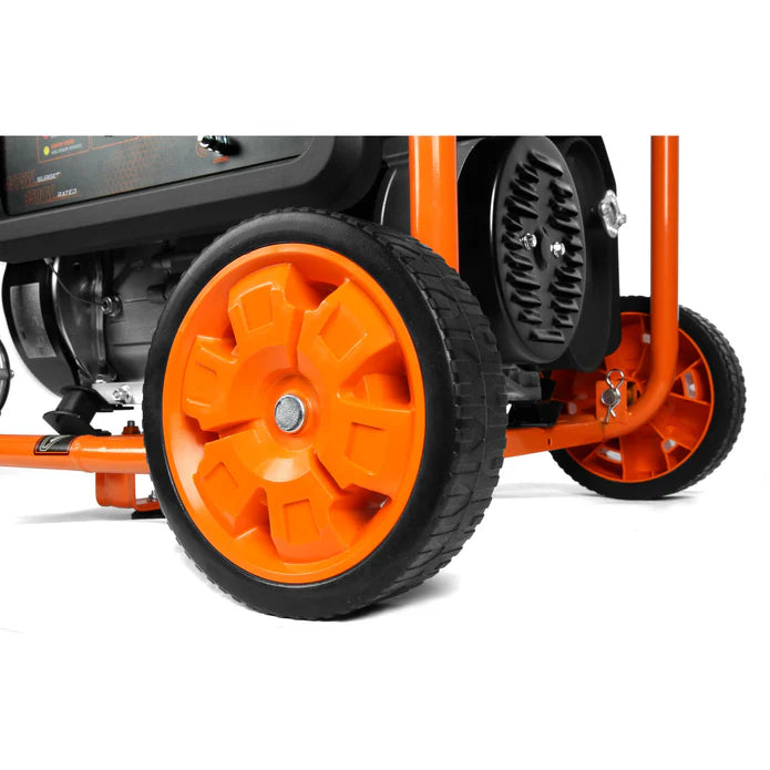 Generador 4300 Watts duel fuel con ruedas y mangos.