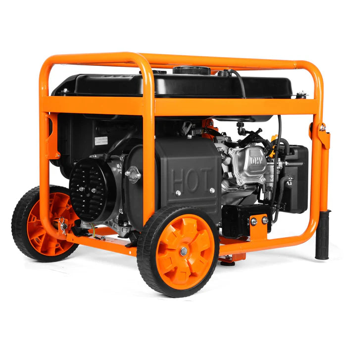 Generador 4300 Watts duel fuel con ruedas y mangos.