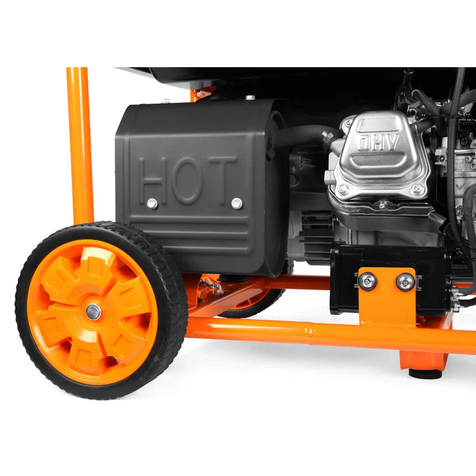Generador 4300 Watts duel fuel con ruedas y mangos.