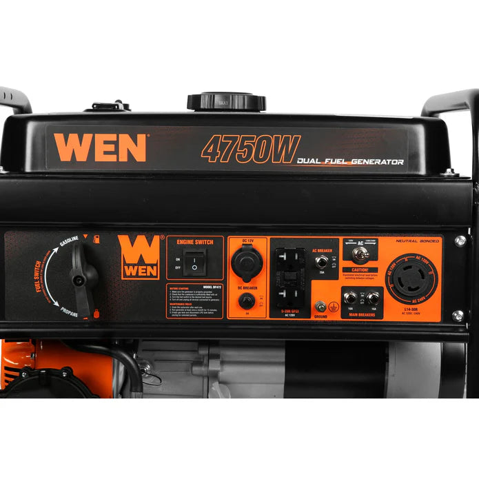 Generador WEN 4750Watts dual fuel con switch encendedor.