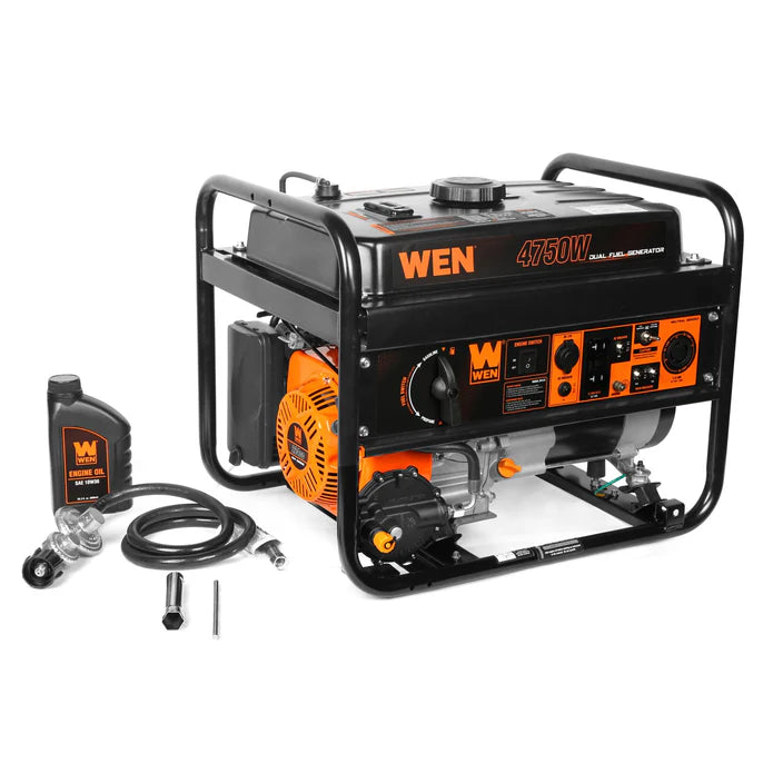 Generador WEN 4750Watts dual fuel con switch encendedor.