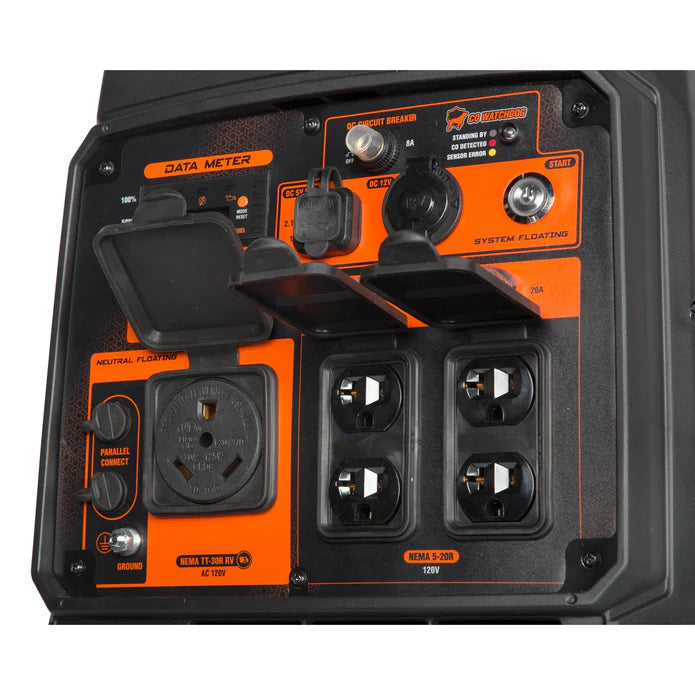 Generador WEN 4800 Watts con ruedas y mangos.