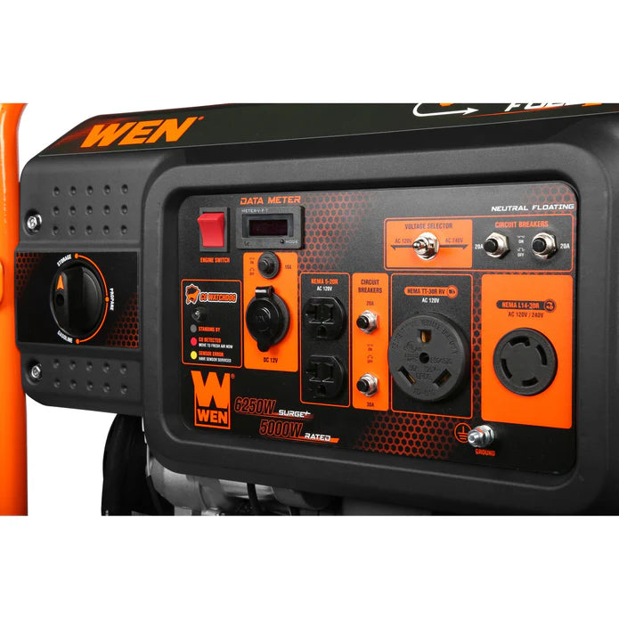 Generador wen 6200W con ruedas y mango.