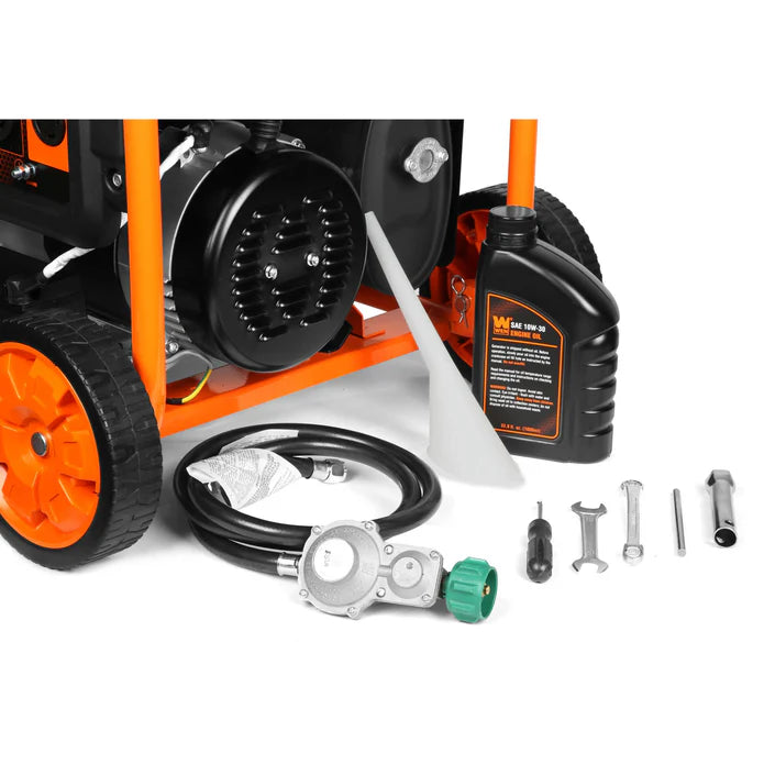 generador wen 6200W con ruedas y mango.
