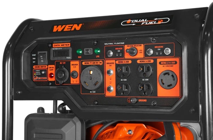 WEN Generador Dual Fuel Con Ruedas y mangos 8000 Watts