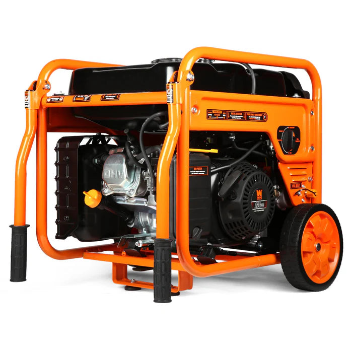 Generador Wen Dual Fuel 4500 con ruedas y mangos.