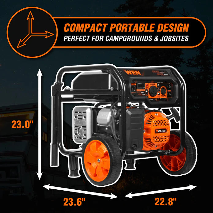 Generador WEN 5650 Watts con ruedas y mangos.