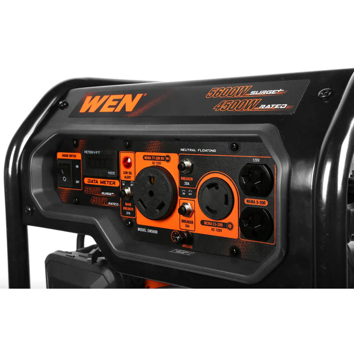 Generador WEN 5650 Watts con ruedas y mangos.