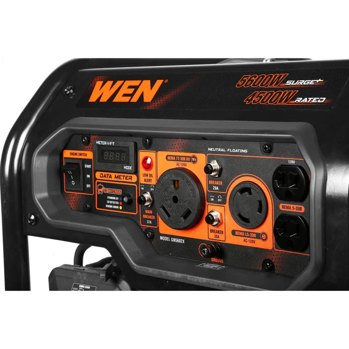 Generador WEN 6950 Watts con ruedas y mangos.