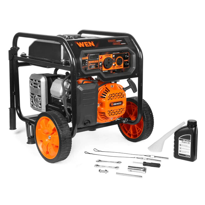 Generador WEN 6950 Watts con ruedas y mangos.