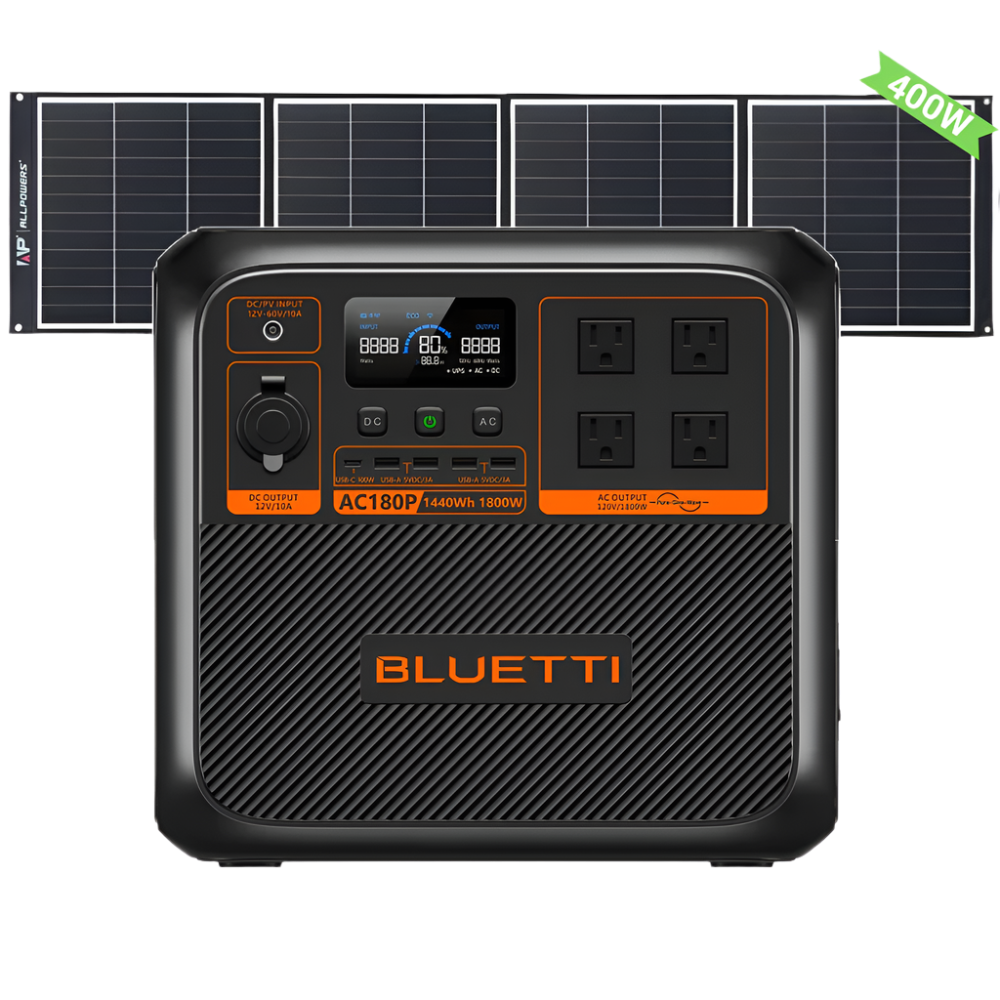 BLUETTI AC180P Generador Solar Portátil | 1800W 1440Wh