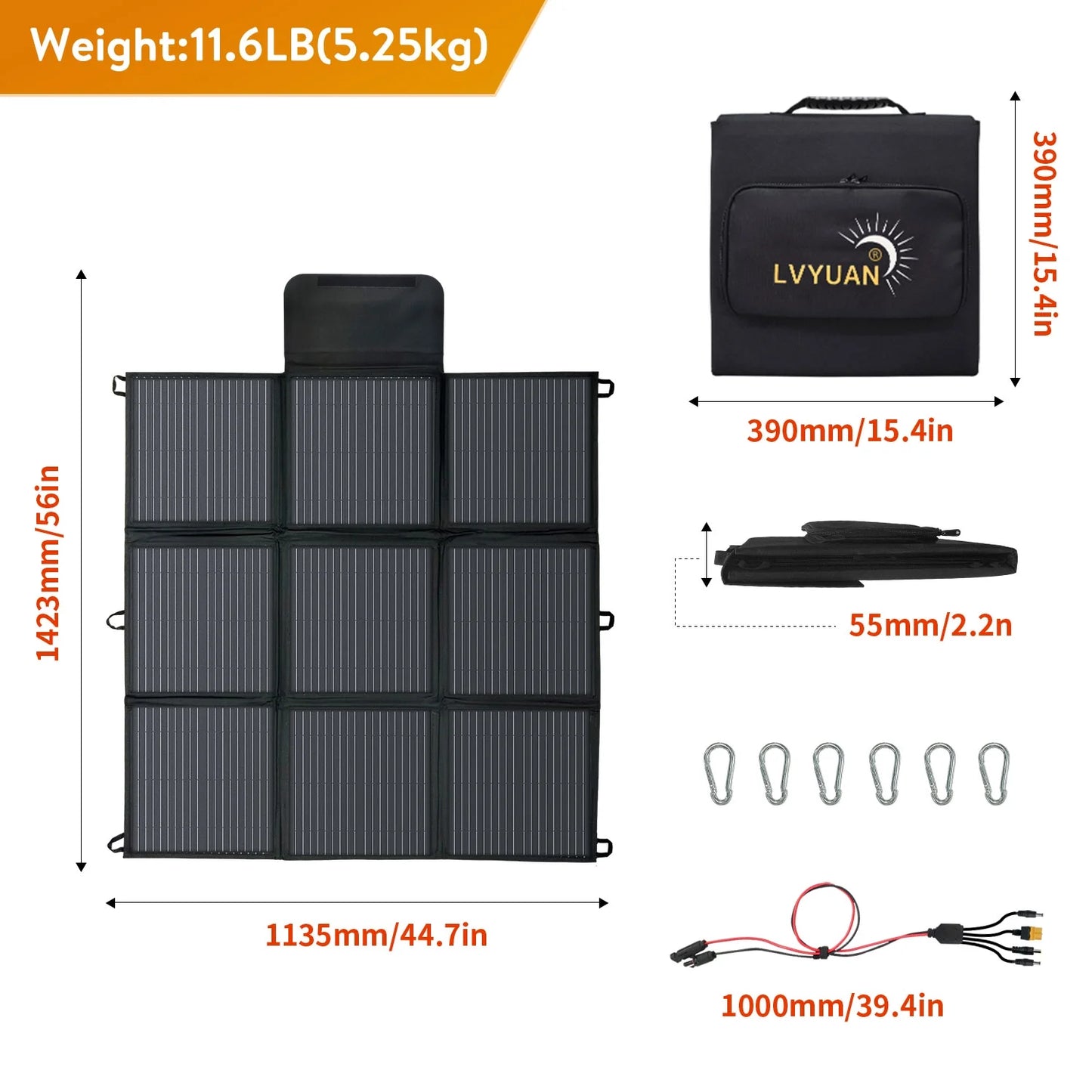 Panel Solar Plegable 200W LVYUAN