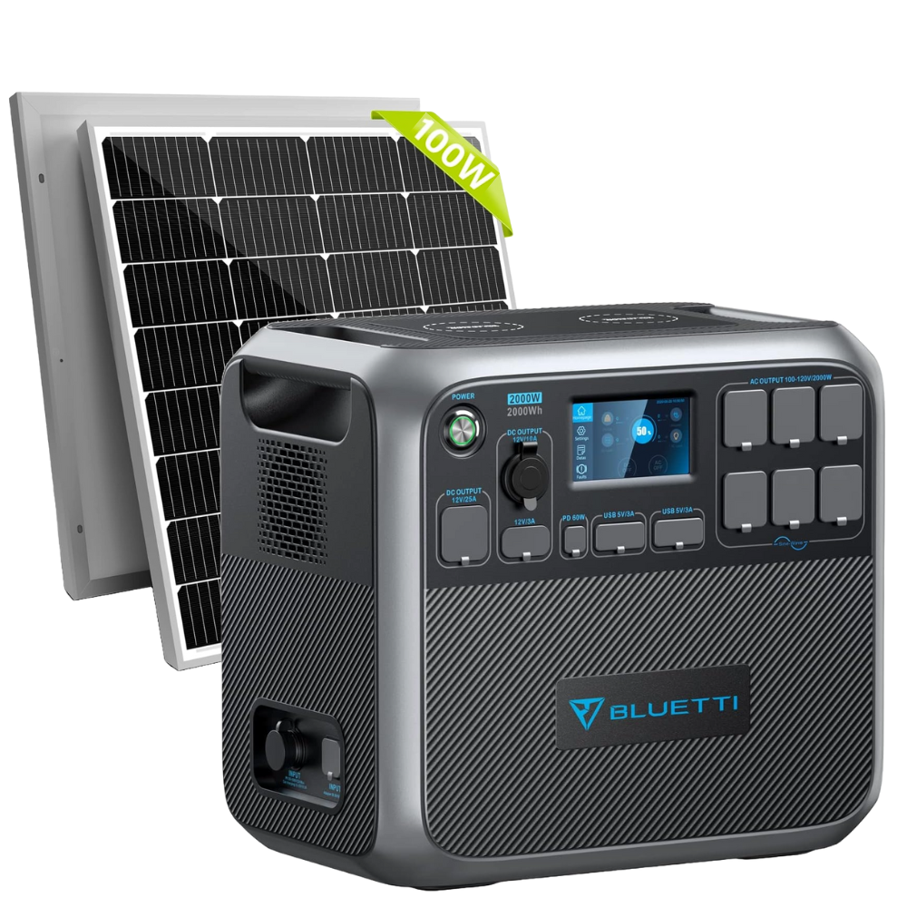 BLUETTI AC200P estación de energía portátil 100W vista frontal