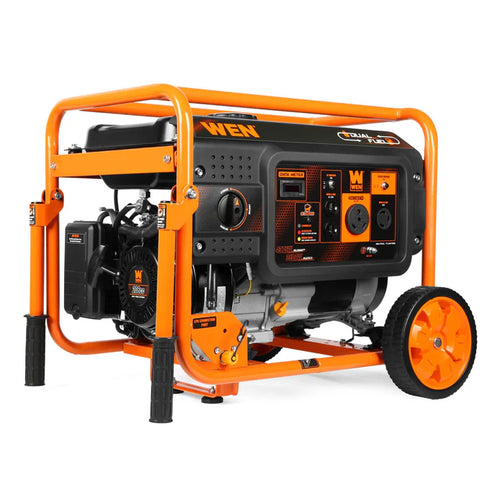 WEN DF430X 4375W Generador Portátil Dual Fuel 120V | Ruedas, CO Watchdog, Transfer‑Switch y RV-Ready