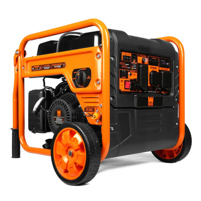 Generador Wen Dual Fuel 4500 con ruedas y mangos.