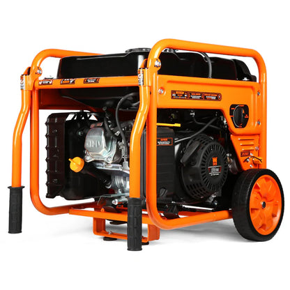 Generador Wen Dual Fuel 4500 con ruedas y mangos.