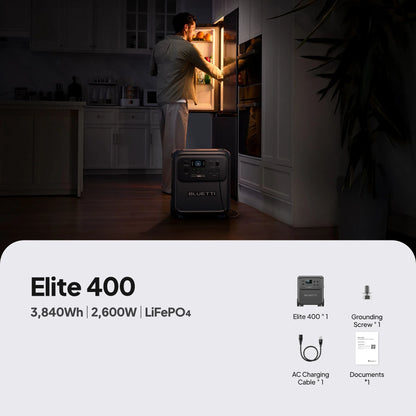 BLUETTI Elite 400 Bateria Solar Portatil | 3840Wh 2600W