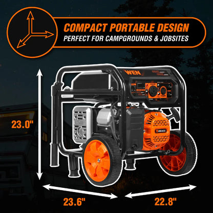 Generador WEN 5650 Watts con ruedas y mangos.
