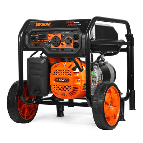 WEN GN5600 5600W Generador Portátil 120V | Listo para RV, Ruedas Incluidas, Transfer‑Switch (L5‑30R), Motor 224 cc, Compacto y Fiable