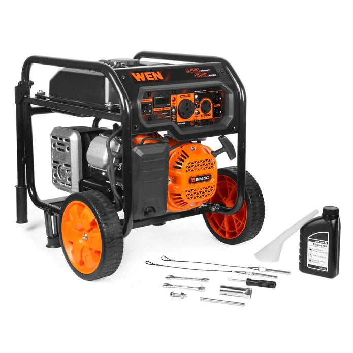 Generador WEN 5650 Watts con ruedas y mangos.