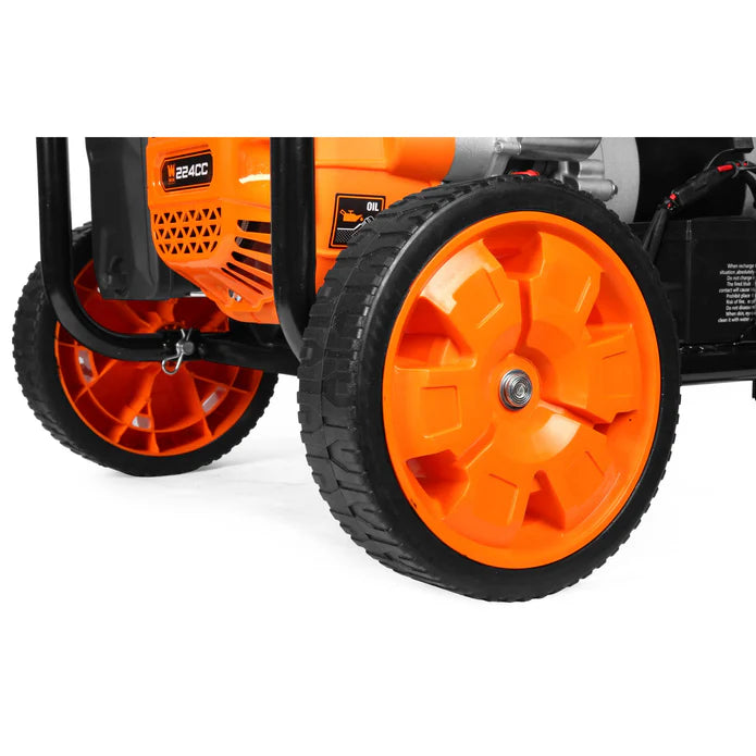 Generador WEN 6950 Watts con ruedas y mangos.