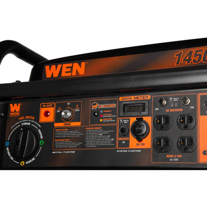 Generador WEN 14500 Watts con ruedas y mango. 7 salidas, switch encendedor. Tri Fuel.