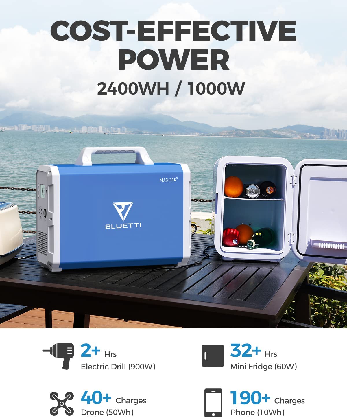 El generador Bluetti EB240 2400Wh es costo efectivo y economico.