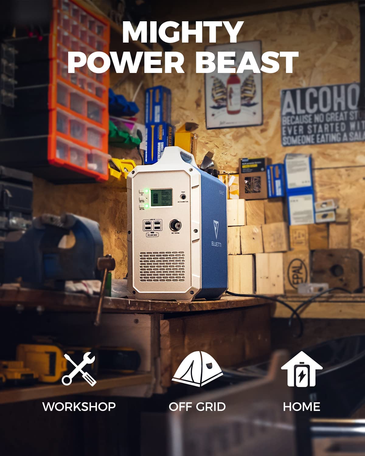 El Bluetti EB240 es un monstruo de energia para el taller, hogar y camping.
