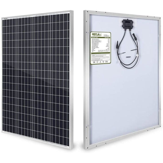 HQST Panel Solar Monocristalino de 100 Watts Módulo de Alta Eficiencia Energía Fotovoltaica para Carga de Batería y Bluetti 32.5 x 26.4 x 1.18 pulgadas